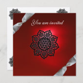 MAGISCHE EVENEMENTEN lint wit rood champagne Kaart (Voorkant / Achterkant)