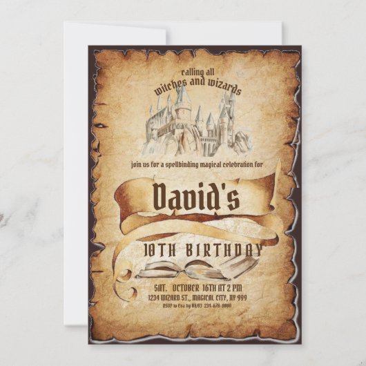 Magische Fabulous 10e verjaardagsfeest uitnodiging (Voorkant)