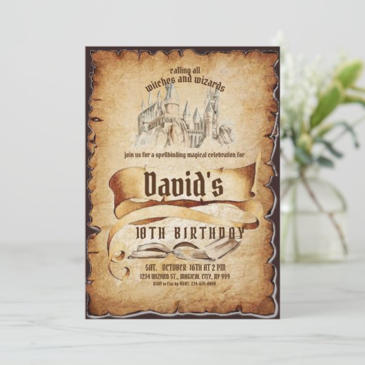 Magische Fabulous 10e verjaardagsfeest uitnodiging (Staand voorkant)