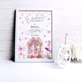 Magische Fairy Baby shower Welkom Poster