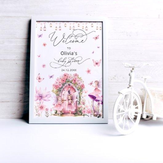 Magische Fairy Baby shower Welkom Poster