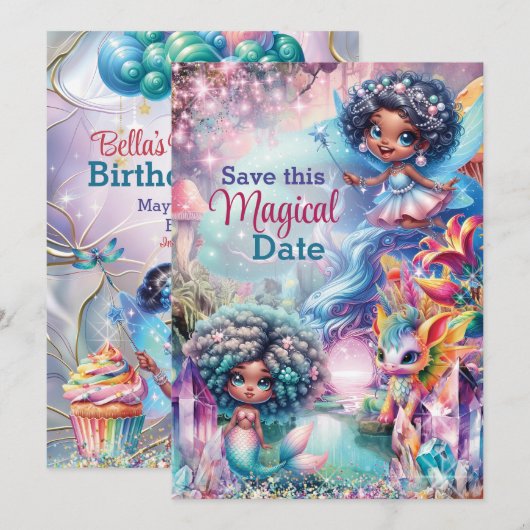 Magische Fairy Bewaar de Datumkaarten Bedankkaart (Voorkant / Achterkant)