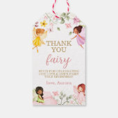 Magische Fairy Bloemen Baby shower Dank u Favor Cadeaulabel (Achterkant)