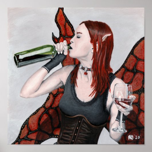 Magische Fairy Drink Wijn Fantasy Wall Art Print (Voorkant)