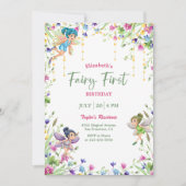 Magische Fairy Eerste Meisje 1e Verjaardagsfeestje Kaart (Voorkant)