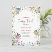 Magische Fairy Eerste Meisje 1e Verjaardagsfeestje Kaart (Staand voorkant)