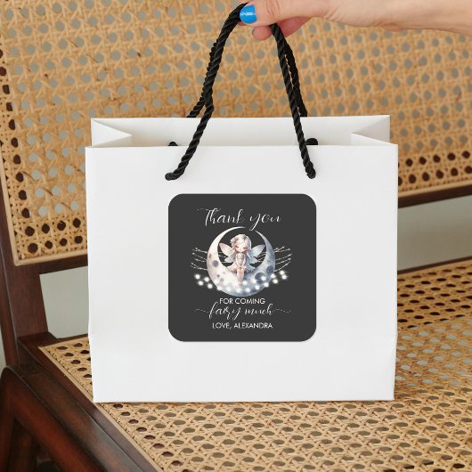 Magische Fairy Eerste Meisje Verjaardag Vierkante Sticker