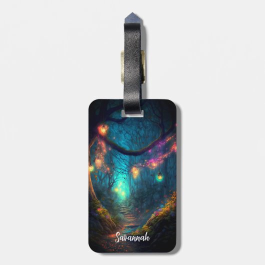 Magische fairy Enchanted Forest Fantasy Pixie Dust Bagagelabel (Achterkant verticaal)