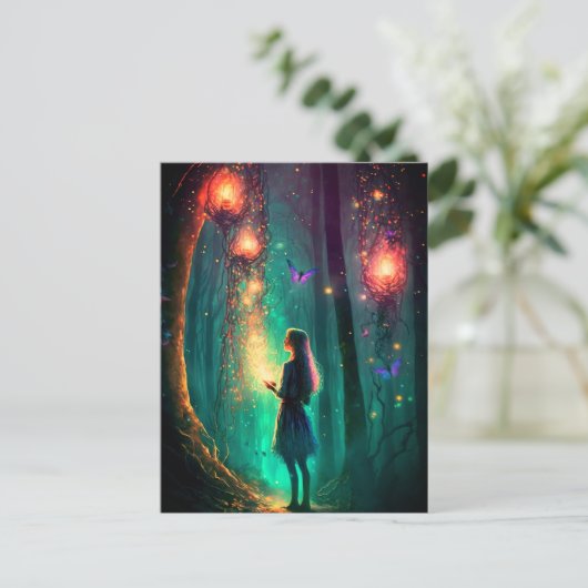 Magische fairy Enchanted Forest Fantasy Pixie Dust Briefkaart (Staand voorkant)