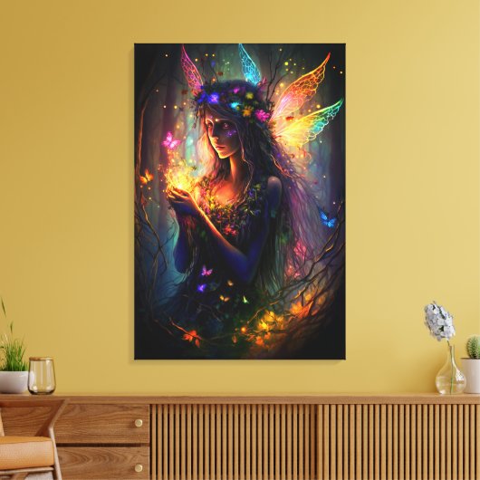 Magische fairy Enchanted Forest Fantasy Pixie Dust Canvas Afdruk (Insitu (Woonkamer))