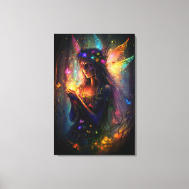 Magische fairy Enchanted Forest Fantasy Pixie Dust Canvas Afdruk
