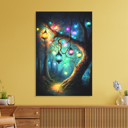 Magische fairy Enchanted Forest Fantasy Pixie Dust Canvas Afdruk (Insitu (Woonkamer))