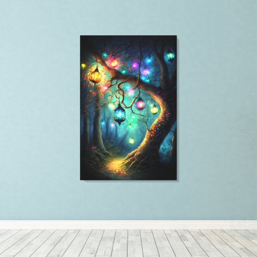 Magische fairy Enchanted Forest Fantasy Pixie Dust Canvas Afdruk (Insitu (Houten vloer))