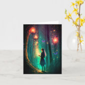 Magische fairy Enchanted Forest Fantasy Pixie Dust Kaart (Gele Bloem)