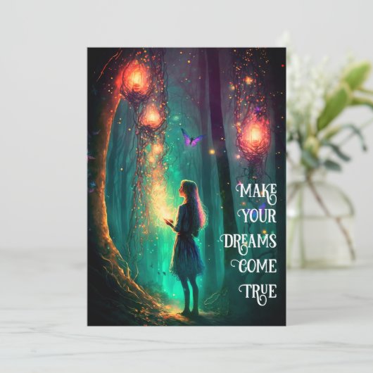 Magische fairy Enchanted Forest Fantasy Pixie Dust Kaart (Staand voorkant)