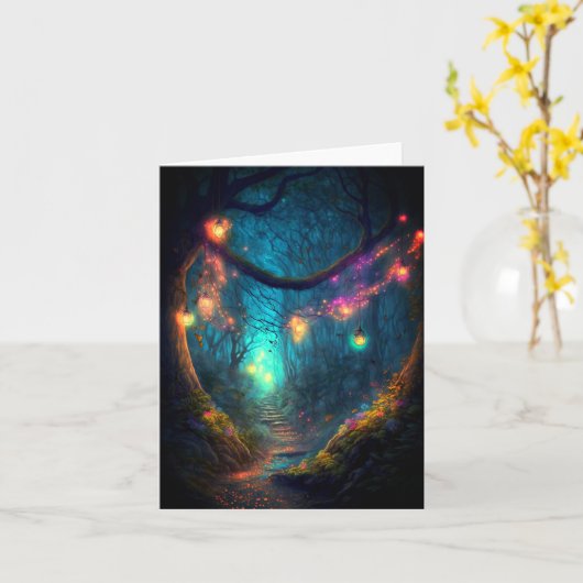 Magische fairy Enchanted Forest Fantasy Pixie Dust Kaart (Gele Bloem)