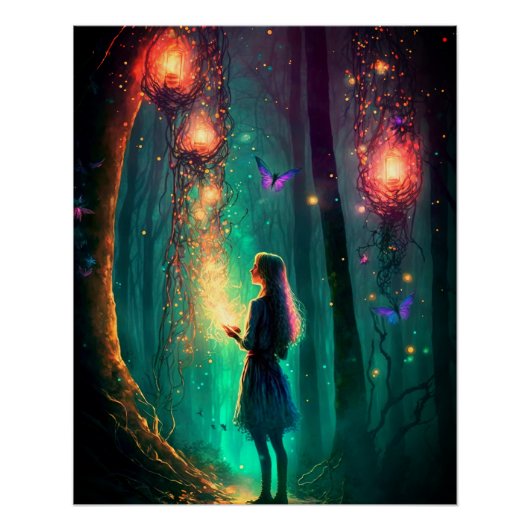 Magische fairy Enchanted Forest Fantasy Pixie Dust Perfect Poster (Voorkant)