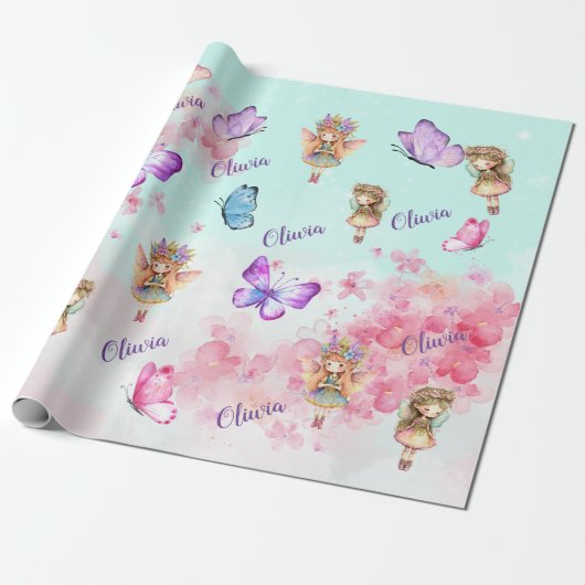 Magische Fairy Enchanted wrapping papier blad (Uitgerold)