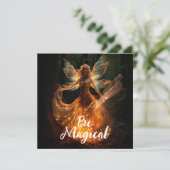 Magische Fairy Engel met Vleugels in Bos Pixie Kaart (Staand voorkant)