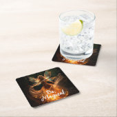 Magische Fairy Engel met Vleugels in Bos Pixie Kartonnen Onderzetters (Insitu)