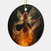 Magische Fairy Engel met Vleugels in Bos Pixie Keramisch Ornament (Links)