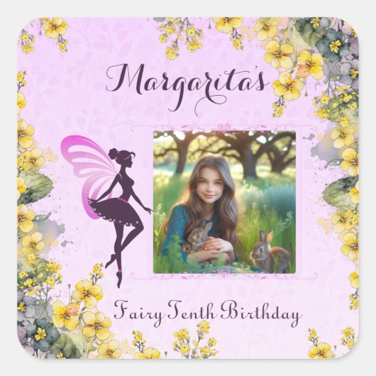 Magische Fairy feestdecoraties Vierkante Sticker (Voorkant)