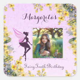 Magische Fairy feestdecoraties Vierkante Sticker
