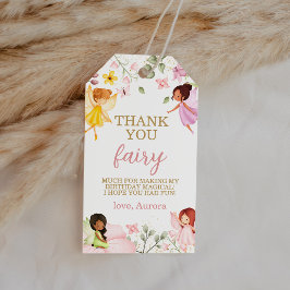 Magische Fairy Floral Verjaardag Dank je wel Favor Cadeaulabel