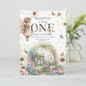 Magische Fairy Garden 1e verjaardag Kaart (Staand voorkant)