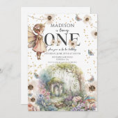 Magische Fairy Garden 1e verjaardag Kaart (Voorkant / Achterkant)