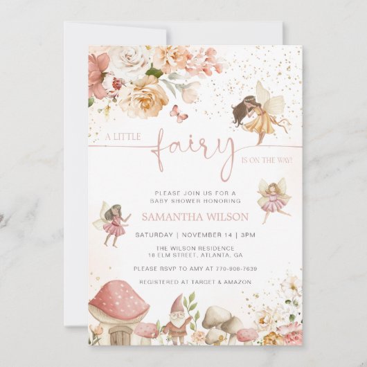 Magische Fairy Garden Baby shower Kaart (Voorkant)