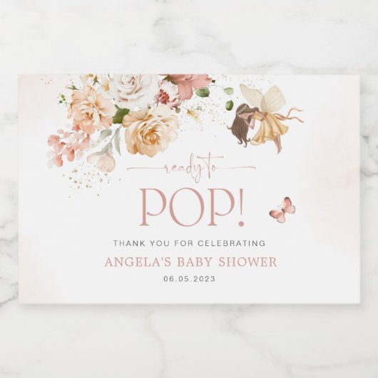 Magische Fairy Garden Baby shower Sparkling Wijnetiket (Enkel label)