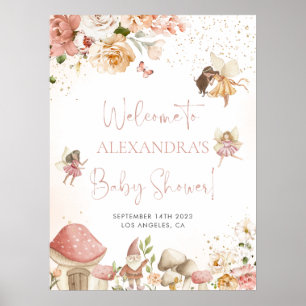 Magische Fairy Garden Baby shower Welkomstbord Poster