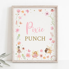 Magische Fairy Garden Floral Verjaardag Drinken te Poster