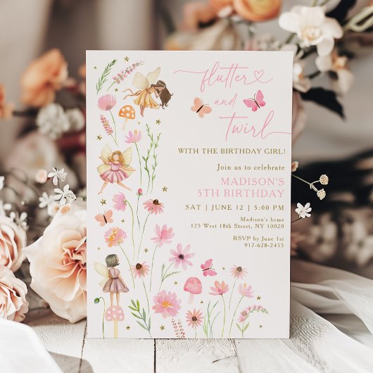 Magische Fairy Garden Floral Verjaardag Kaart