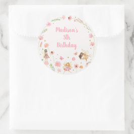 Magische Fairy Garden Floral Verjaardag Ronde Sticker