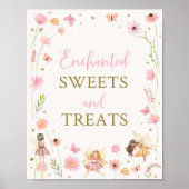 Magische Fairy Garden Floral Verjaardag Treats tek Poster (Voorkant)