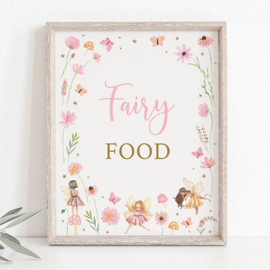 Magische Fairy Garden Floral Verjaardag Voedsel te Poster