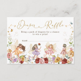 Magische Fairy Garden Flowers Baby Luier Raffle Informatiekaartje