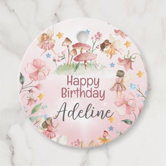 Magische Fairy Garden gepersonaliseerde ronde cade Bedankjes Labels (Voorkant)