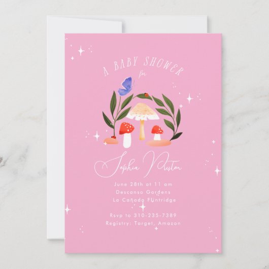 Magische Fairy Garden Paddestoelen en Butterfly Ba Kaart (Voorkant)