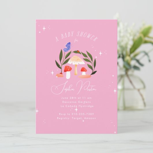 Magische Fairy Garden Paddestoelen en Butterfly Ba Kaart (Staand voorkant)