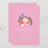 Magische Fairy Garden Paddestoelen en Butterfly Ba Kaart (Voorkant / Achterkant)