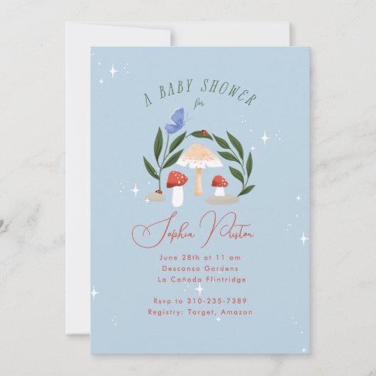 Magische Fairy Garden Paddestoelen en vlinder Kaart (Voorkant)