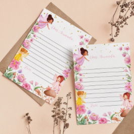 Magische Fairy Meisje Tijd Capsule Nota Bericht Ka Bedankkaart