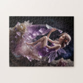 Magische Fairy Paarse Amethyst kristallen Legpuzzel (Horizontaal)