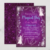 Magische Fairy Paarse Sterrennacht Verjaardagsfees Kaart (Voorkant / Achterkant)