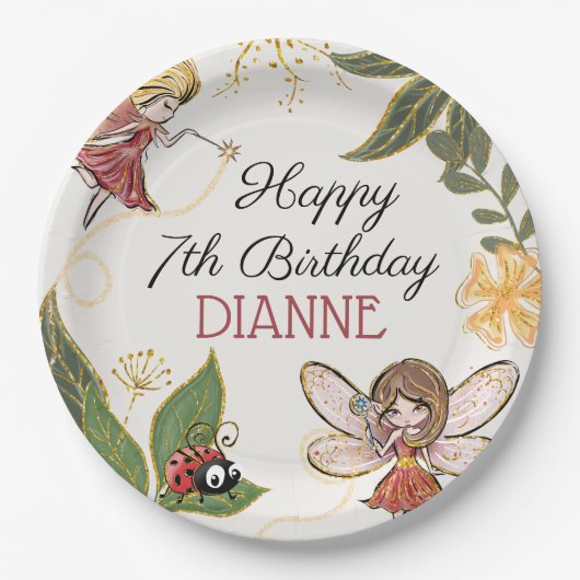 Magische Fairy Paper Borden Papieren Bordje (Voorkant)