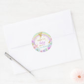 Magische Fairy Regenboog Bloemen Ronde Favor Label (Envelop)