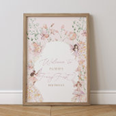 Magische Fairy Roze Bloemen Meisjes Verjaardag Wel Poster